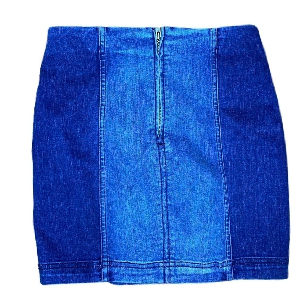Free People Modern Femme Denim Mini Skirt Size 2 - Picture 3 of 8